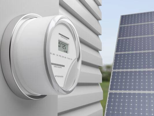 Smart Electric meter with solar energy panel