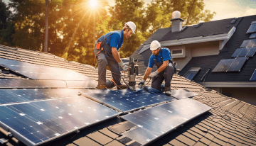 aptos solar panels installation with 2 workers installing