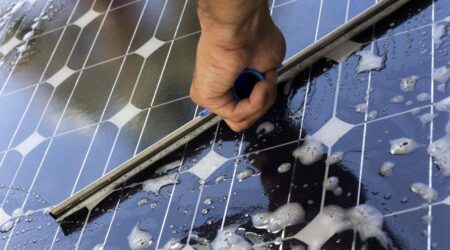 cleaning solar panels picture